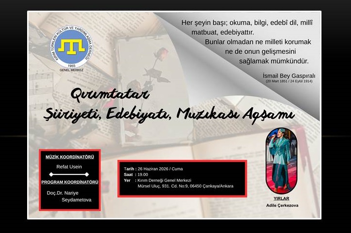 Qırımtatar Şiiriyeti, Edebiyatı ve Muzıqası Aqşamı